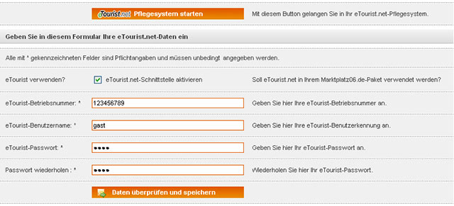 eTourist.net Schnittstelle
